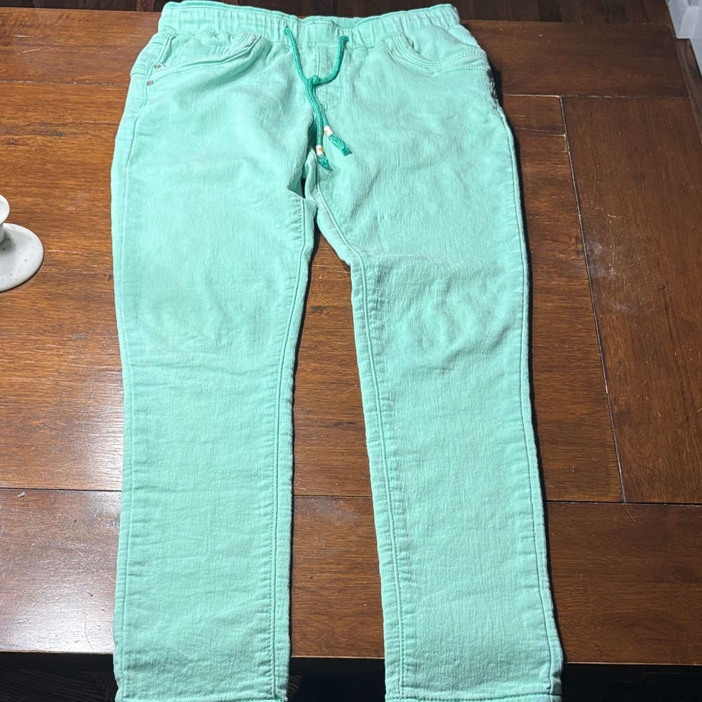Women's Mint Green Jeggings with Drawstring Waist-NFs so so not buy
